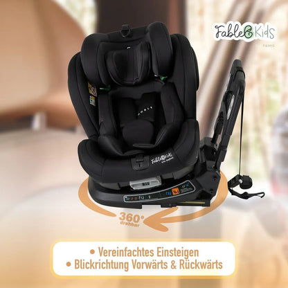 FableKids NOBLE Kindersitz – 360° drehbar, Isofix, i-Size 40–150 cm