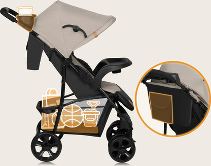 Lionelo Emma Plus Buggy – Kompakt, leicht und bequem, Beige Latte