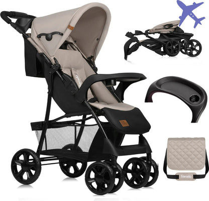 Lionelo Emma Plus Buggy – Kompakt, leicht und bequem, Beige Latte