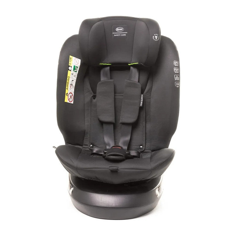 4BABY Matt-Fix I-Size Kindersitz 360° drehbar, ISOFIX, 0–36 kg, 40–150 cm – Schwarz