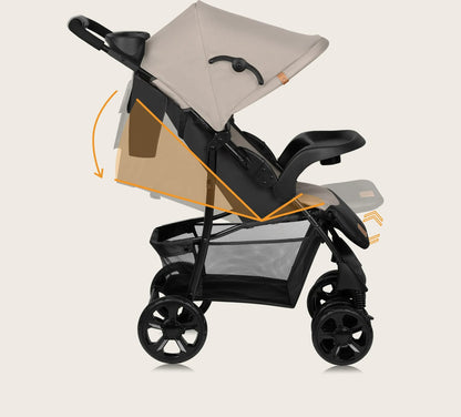 Lionelo Emma Plus Buggy – Kompakt, leicht und bequem, Beige Latte