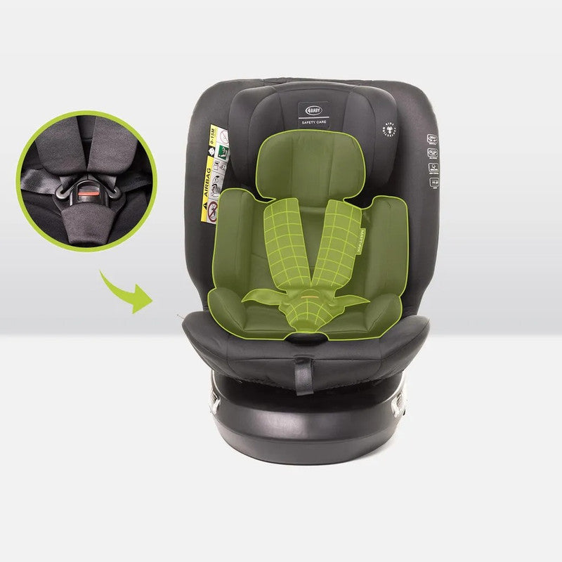4BABY Matt-Fix I-Size Kindersitz 360° drehbar, ISOFIX, 0–36 kg, 40–150 cm – Schwarz