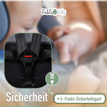 FableKids NOBLE Kindersitz 360° – i-Size 40–150 cm – Grau