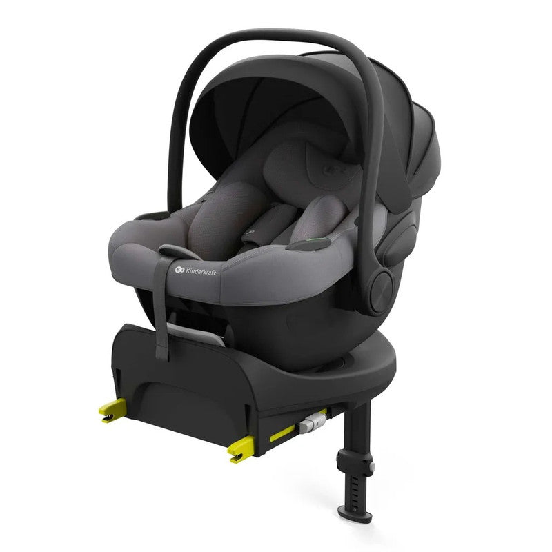 Kinderkraft I-LITE i-Size – Ultraleichte Babyschale 0-13 kg, ISOFIX & Gurtmontage, Grau
