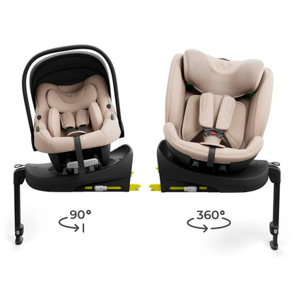 Kinderkraft ENDURA SAFE – 2-in-1 Kindersitz mit drehbarer ISOFIX-Basis – i-Size – Beige