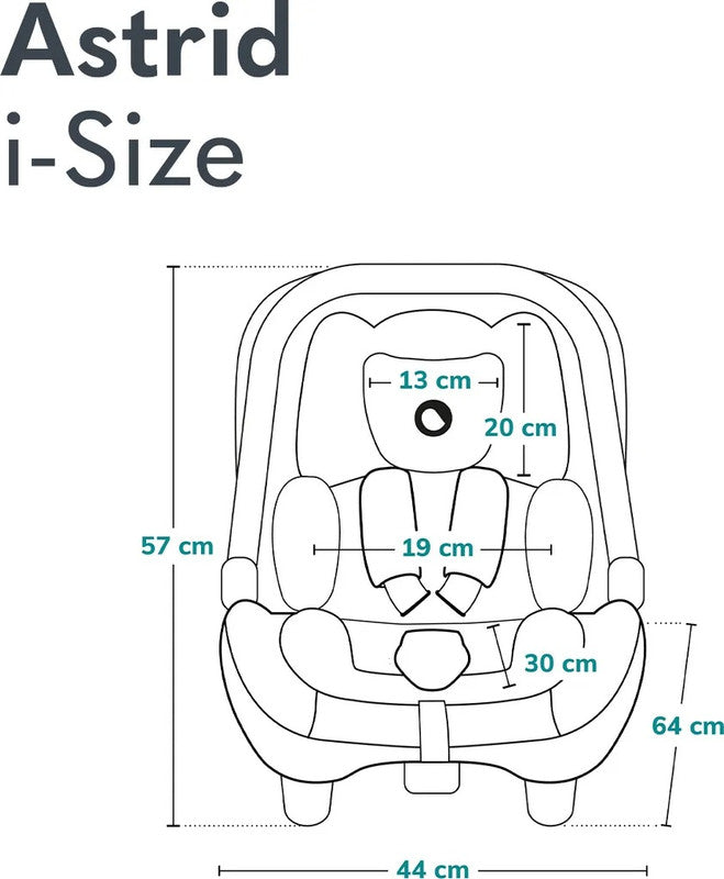 Lionelo Astrid i-Size Babyschale 40–87 cm, bis 16 kg, höhenverstellbar – Schwarz/Grau