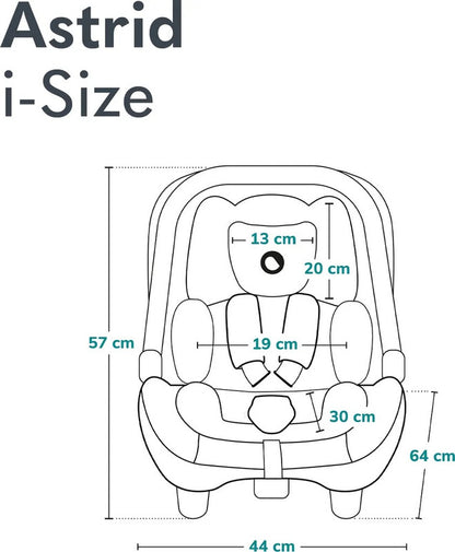 Lionelo Astrid i-Size Babyschale 40–87 cm, bis 16 kg, höhenverstellbar – Schwarz/Grau
