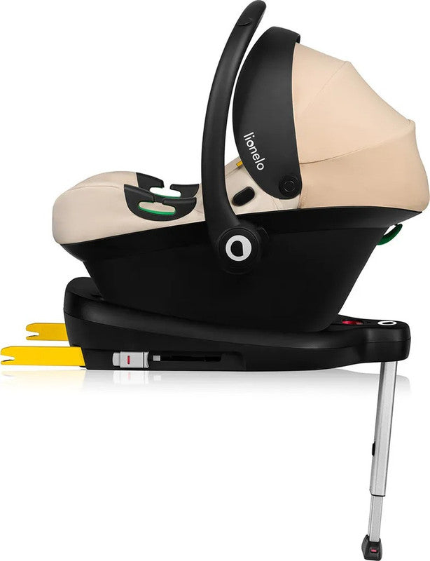 Lionelo Autositz Astrid i-Size mit ISOFIX Basis – Beige Sand