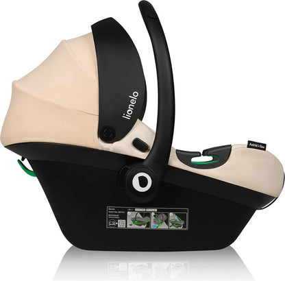 Lionelo Autositz Astrid i-Size mit ISOFIX Basis – Beige Sand