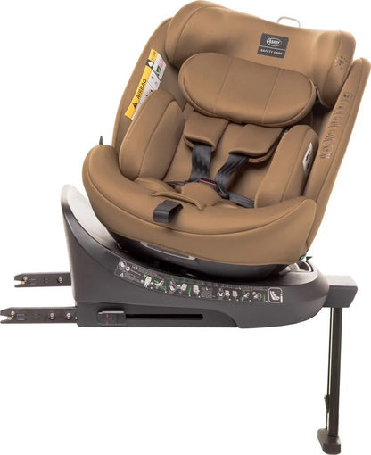 Drehbarer Kindersitz ENZO-FIX 360° mit ISOFIX, Stabilisierung & Seitenschutz – Mokka