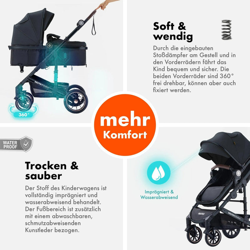 Daliya NEOMOVE 3‑in‑1 – Der komplette Kinderwagen für Stadt & Gelände