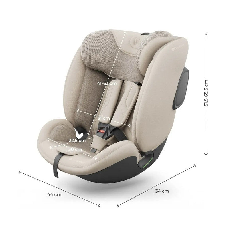 Kinderkraft ENDURA SAFE – 2-in-1 Kindersitz mit drehbarer ISOFIX-Basis – i-Size – Beige