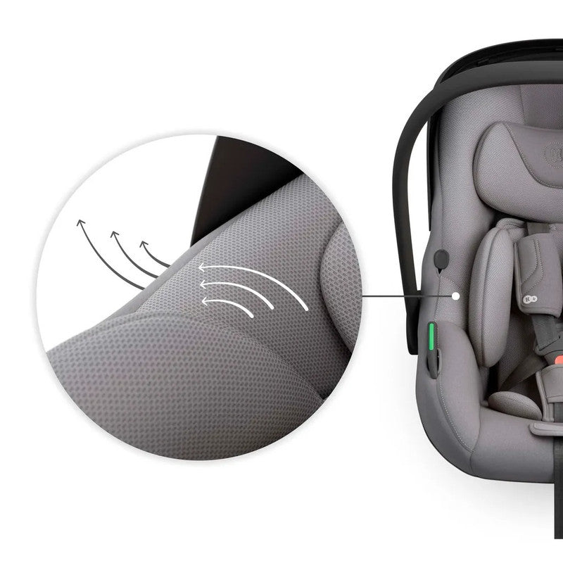 Kinderkraft I-LITE i-Size – Ultraleichte Babyschale 0-13 kg, ISOFIX & Gurtmontage, Grau