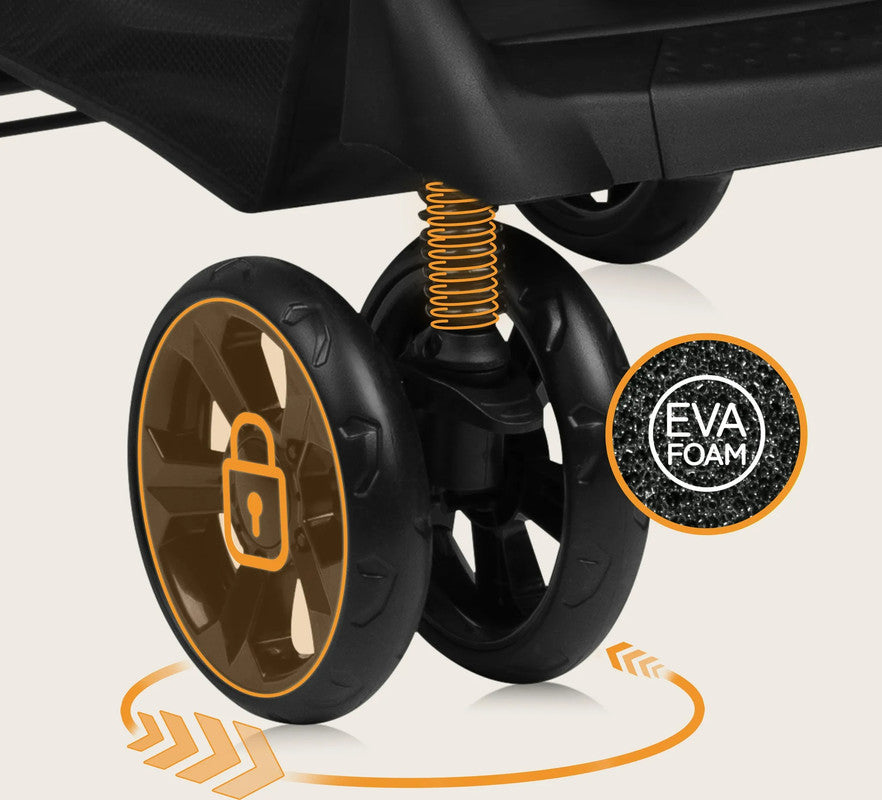 Lionelo Emma Plus Buggy – Kompakt, leicht und bequem, Beige Latte