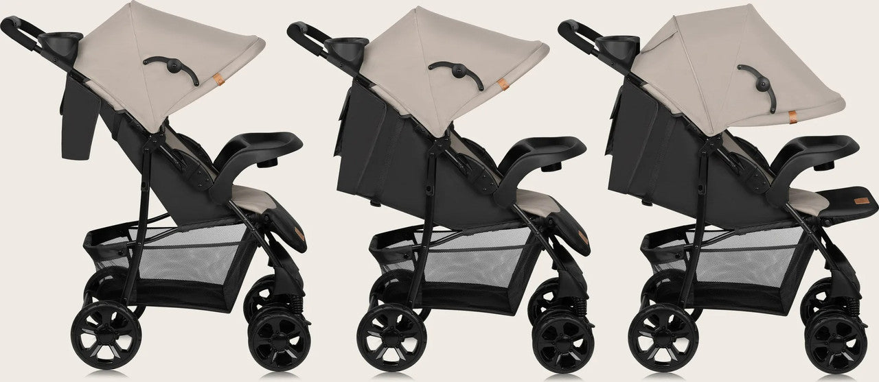 Lionelo Emma Plus Buggy – Kompakt, leicht und bequem, Beige Latte