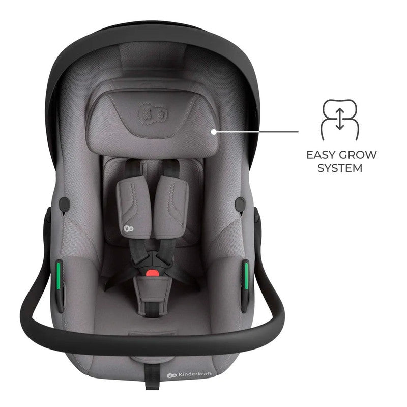 Kinderkraft I-LITE i-Size – Ultraleichte Babyschale 0-13 kg, ISOFIX & Gurtmontage, Grau