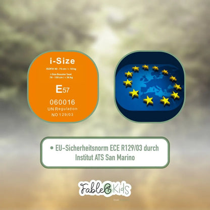 FableKids NOBLE Kindersitz 360° – i-Size 40–150 cm – Grau