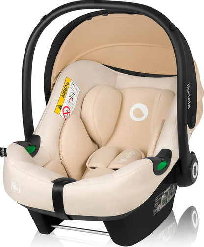 Lionelo Autositz Astrid i-Size mit ISOFIX Basis – Beige Sand