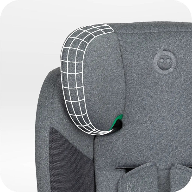 MoMi EMI Kindersitz i-Size 0–36 kg, 360° drehbar, ISOFIX – Grau