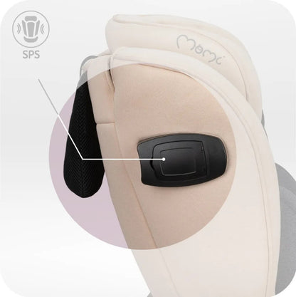 MoMi EMI – Kinderautositz i-Size 0–36 kg, 360° drehbar, ISOFIX + Top Tether – Beige