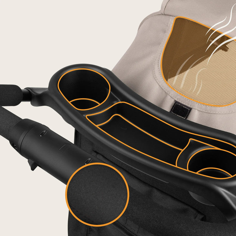 Lionelo Emma Plus Buggy – Kompakt, leicht und bequem, Beige Latte