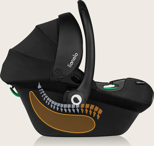 Lionelo Astrid i-Size Babyschale 40–87 cm, bis 16 kg, höhenverstellbar – Schwarz/Grau