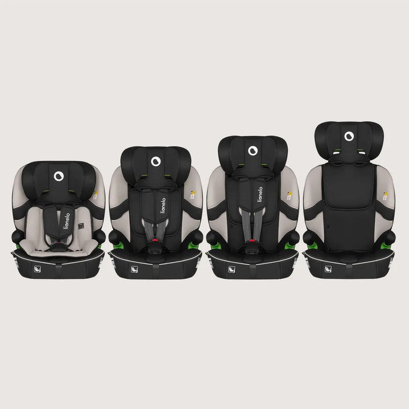 Lionelo Billy i-Size – Kindersitz 76–150 cm mit ISOFIX & verstellbarer Kopfstütze – Beige