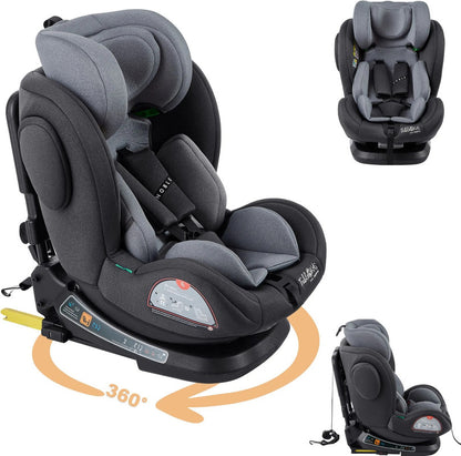 FableKids NOBLE Kindersitz 360° – i-Size 40–150 cm – Grau