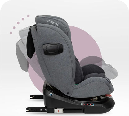 MoMi EMI Kindersitz i-Size 0–36 kg, 360° drehbar, ISOFIX – Grau