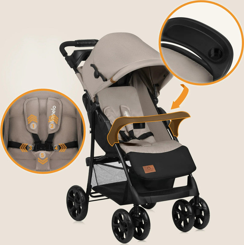 Lionelo Emma Plus Buggy – Kompakt, leicht und bequem, Beige Latte