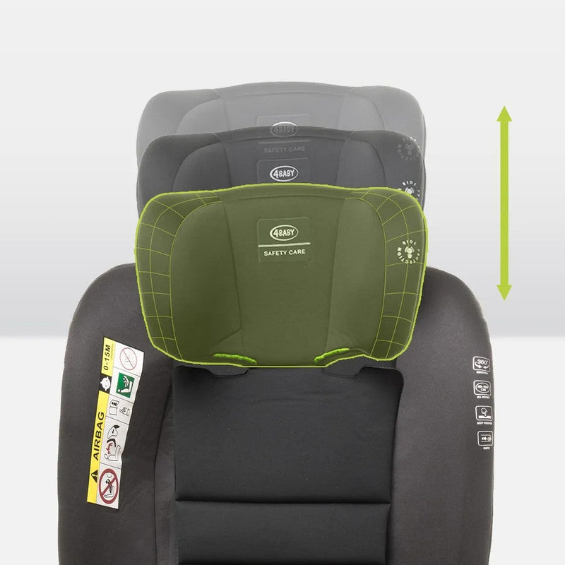 4BABY Matt-Fix I-Size Kindersitz 360° drehbar, ISOFIX, 0–36 kg, 40–150 cm – Schwarz