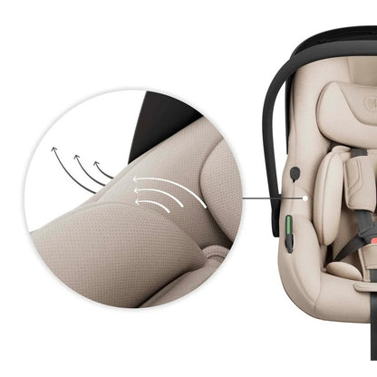 Kinderkraft I-LITE i-Size Babyschale 40–87 cm, ultraleicht, ISOFIX & Gurtbefestigung – Beige