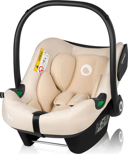 Lionelo Autositz Astrid i-Size mit ISOFIX Basis – Beige Sand