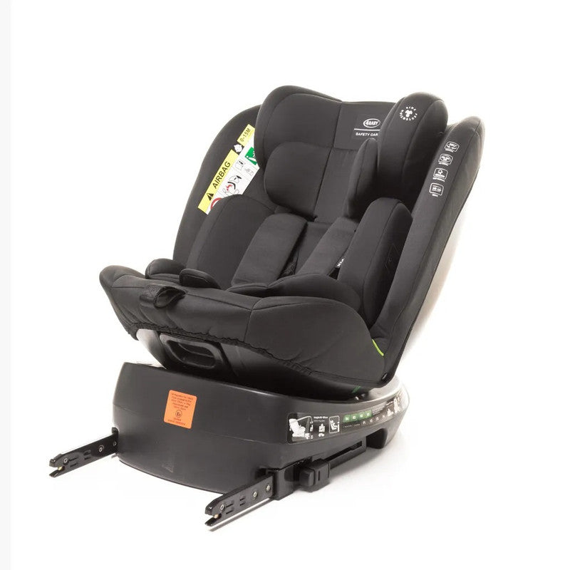 4BABY Matt-Fix I-Size Kindersitz 360° drehbar, ISOFIX, 0–36 kg, 40–150 cm – Schwarz