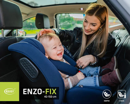 Drehbarer Kindersitz ENZO-FIX 360° mit ISOFIX, Stabilisierung & Seitenschutz – Mokka