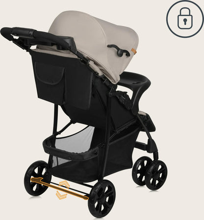 Lionelo Emma Plus Buggy – Kompakt, leicht und bequem, Beige Latte