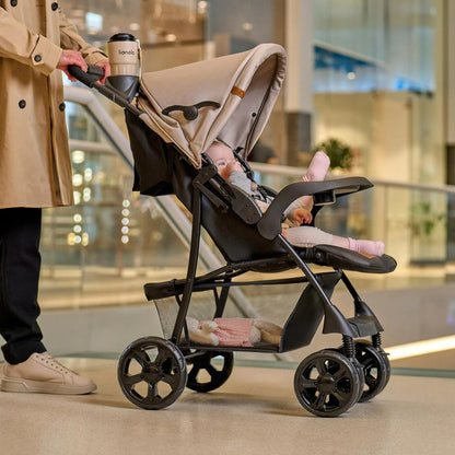 Lionelo Emma Plus Buggy – Kompakt, leicht und bequem, Beige Latte