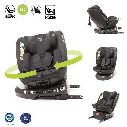 4BABY Matt-Fix I-Size Kindersitz 360° drehbar, ISOFIX, 0–36 kg, 40–150 cm – Schwarz