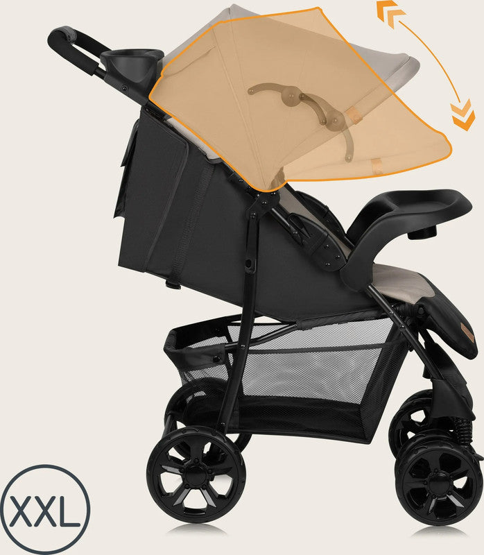 Lionelo Emma Plus Buggy – Kompakt, leicht und bequem, Beige Latte