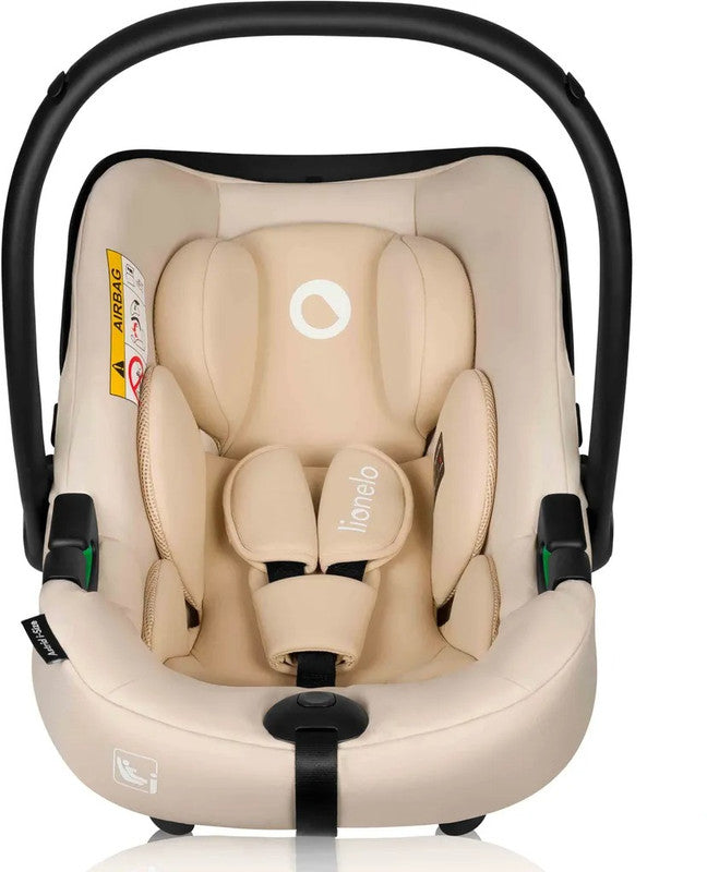 Lionelo Autositz Astrid i-Size mit ISOFIX Basis – Beige Sand