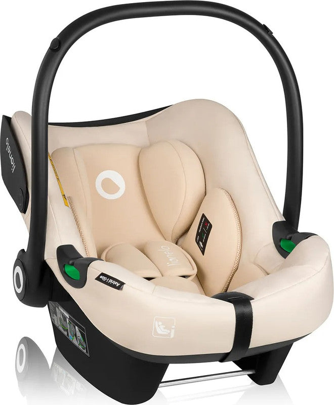 Lionelo Autositz Astrid i-Size mit ISOFIX Basis – Beige Sand